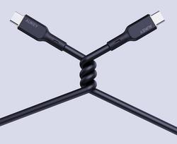 usb type c laidas - AUKEY CB-SCC101 USB-C į USB-C kabelis, 1 m, 100W, Juodas (Black) - 3 nuotrauka