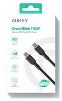 usb type c laidas - AUKEY CB-SCC101 USB-C į USB-C kabelis, 1 m, 100W, Juodas (Black) - 7 nuotrauka