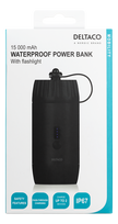 usb a ikroviklis - DELTACO 15 000 mAh, IP67, USB-A ir C, žibintuvėlis, SOS LED / PB-Q1002 - 2 nuotrauka