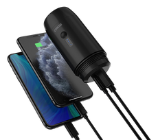 usb a ikroviklis - DELTACO 15 000 mAh, IP67, USB-A ir C, žibintuvėlis, SOS LED / PB-Q1002 - 7 nuotrauka
