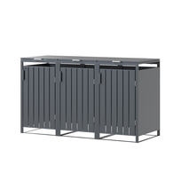 metaline deze - Metalinis konteinerio stoginė, triguba, MBB02-3A, antracito (Anthracite) - 2 nuotrauka