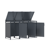 metaline deze - Metalinis konteinerio stoginė, triguba, MBB02-3A, antracito (Anthracite) - 3 nuotrauka