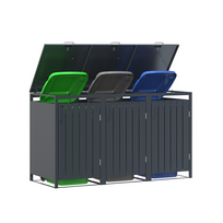 metaline deze - Metalinis konteinerio stoginė, triguba, MBB02-3A, antracito (Anthracite) - 4 nuotrauka