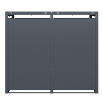 metalinis kibiras - Metalinė dviguba konteinerių stoginė su užraktu, 240 l, pilka (Gray) - 10 nuotrauka