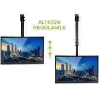 televizorius 50 70 - Techly ICA-CPLB 946L Teleskopinis lubinis laikiklis LED/LCD televizoriui 37-70", Juodas (Black) - 3 nuotrauka