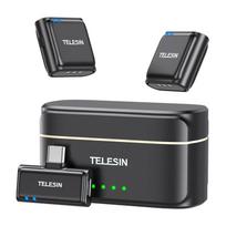 telefono baterija - TELESIN Belaidis Kaklo Mikrofonas su Išorine Baterija Telefonams (USB-C) - 2 nuotrauka