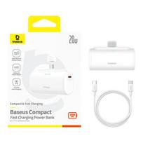 baseus 20w power bank - Baseus Compact, 5000mAh, 20W, balta - 3 nuotrauka