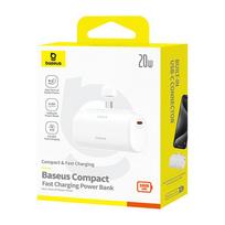 baseus 20w power bank - Baseus Compact, 5000mAh, 20W, balta - 5 nuotrauka
