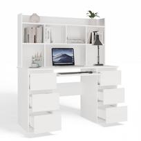 baltas rasomasis stalas - Top E Shop KUBA Rašomasis stalas su prailginimo dalimi, Baltas (White) - 2 nuotrauka