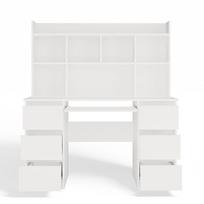 baltas rasomasis stalas - Top E Shop KUBA Rašomasis stalas su prailginimo dalimi, Baltas (White) - 4 nuotrauka