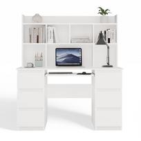 baltas rasomasis stalas - Top E Shop KUBA Rašomasis stalas su prailginimo dalimi, Baltas (White) - 5 nuotrauka