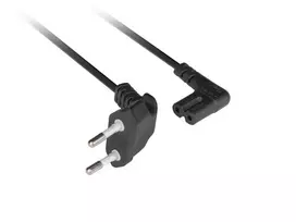 0 euro - Lanberg CEE 7/16 to IEC 320 C7 Euro (radio) power cord 3m angled VDE Juodas (Black) ,  CA-C7CA-12CC-0030-BK - 3 nuotrauka