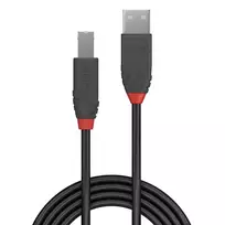 usb a type to usb b - Lindy Anthra Line USB 2.0 A To USB 2.0 B Cable 0.5m Black - 2 nuotrauka