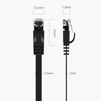cat7 kabelis - ORICO PUG-C7B CAT7 Ethernet tinklo kabelis, plokščias, 15 m, Juodas (Black) - 2 nuotrauka