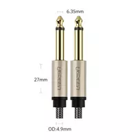 ts 6.35mm - Ugreen 10639 AV128 Jack cable 6.35 mm Grey - 3 nuotrauka