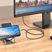 hdmi laidas 2m - Hoco UA27 Lightning to HDMI 2.0m Pilkas (Gray) - 4 nuotrauka