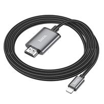 hdmi laidas 2m - Hoco UA27 Lightning to HDMI 2.0m Pilkas (Gray) - 5 nuotrauka