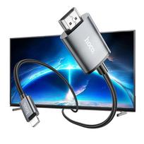hdmi laidas 2m - Hoco UA27 Lightning to HDMI 2.0m Pilkas (Gray) - 6 nuotrauka
