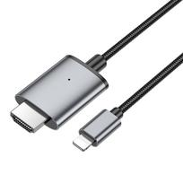 hdmi laidas 2m - Hoco UA27 Lightning to HDMI 2.0m Pilkas (Gray) - 7 nuotrauka