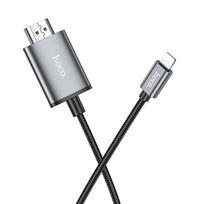 hdmi laidas 2m - Hoco UA27 Lightning to HDMI 2.0m Pilkas (Gray) - 10 nuotrauka