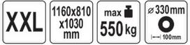 vezimelis - YATO Sodo vežimėlis su savivarčiu YT-86961 XXL 550kg - 2 nuotrauka