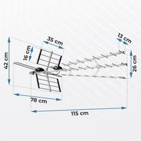 isorinis filtras - Berdsen BD-952 Kryptinė lauko antena televizoriui ultra HD 4K Juoda (Black) - 9 nuotrauka