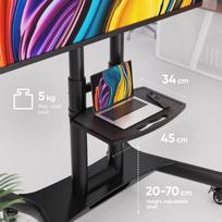 mobilus tv stovas - TV SET ACC MOBILE STAND/40-70"/BLACK TS1551-B ONKRON - 6 nuotrauka