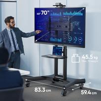 mobilus tv stovas - TV SET ACC MOBILE STAND/40-70"/BLACK TS1551-B ONKRON - 11 nuotrauka