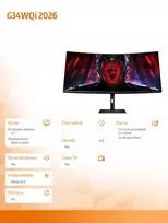 gaming monitoriai - Xiaomi G34WQi 2026 34", QHD, lenktas, juodas - 3 nuotrauka