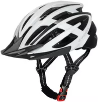 Dviratininko šalmas MTB Wozinsky su odpinanym daszkiem i tylną lampką USB 54-57 cm - juoda-balta