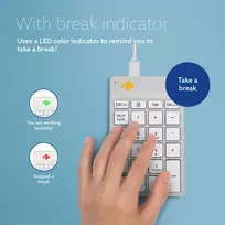 balta klaviatura - KEYBOARD NUMPAD BREAK/WHITE RGOCONMWDWH R-GO TOOLS - 5 nuotrauka