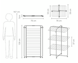 brabantia hangon - Drabužių džiovykla Brabantia HangOn Tower, 0.76 m, juoda sp. - 2 nuotrauka