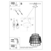 pakabinami sviestuvai senukai - Sollux Lighting GATE, E27, 1 x 60 W, juodas - 5 nuotrauka