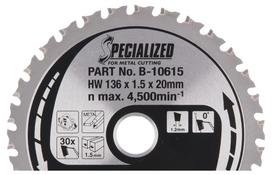 metalo pjovimo diskai - Pjovimo diskas metalui Makita; 136x1,5x20,0 mm; Z30; 0° - 2 nuotrauka