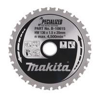 metalo pjovimo diskai - Pjovimo diskas metalui Makita; 136x1,5x20,0 mm; Z30; 0° - 4 nuotrauka