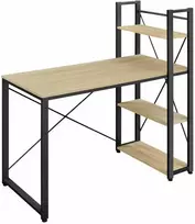 kompiuteriu lentyna - Rašomasis stalas su lentyna Leobert LWD048B11, 120 x 60 x 120 cm, ąžuolo sp./juoda sp. - 1 nuotrauka