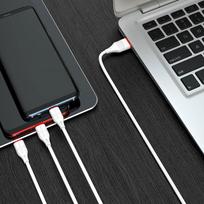 type c pakrovejas - USB kabelis Borofone BX17 3in1 MicroUSB-Lightning-Type-C baltas - 3 nuotrauka
