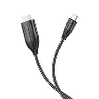 usb type c hdmi - Kabelis Hoco UA16 Type-C to HDMI 2.0m pilkas - 5 nuotrauka
