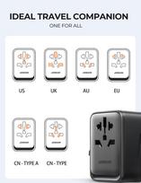 adapteris kelioninis - Joyroom JR-TCW01 Universalus kelioninis įkroviklis 17W 3xUSB-A/USB-C Juodas (Black) - 6 nuotrauka