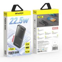 10000 power bank - Awei P10K, 10000mAh, 22.5W, juodas (black) - 2 nuotrauka
