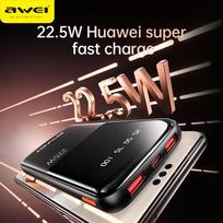 10000 power bank - Awei P10K, 10000mAh, 22.5W, juodas (black) - 5 nuotrauka
