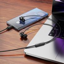 ausines su mikrofonu - Borofone BM94 USB-C Black (Juodos) - 3 nuotrauka