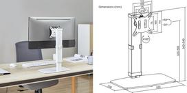 monitoriu laikiklis 100x100 - Hismart HS083946 Monitoriaus laikiklis 17"-32", Baltas (White) - 2 nuotrauka