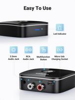 aux laidas - Ugreen CM123 Bluetooth 5.0 2xRCA/AUX adapteris, juodas (Black) - 3 nuotrauka