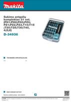 akumuliatorius atsuktuvui - Sukimo antgalių rinkinys Makita D-34936, 31 vnt. - 2 nuotrauka