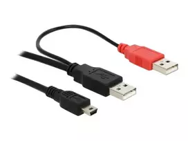 plugas - Delock USB-A į Mini USB 5-pin kabelis 1m Juodas (Black) - 2 nuotrauka