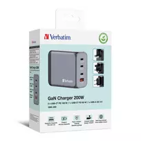 usb 65w charger - Verbatim GNC-200 GAN CHARGER 4 PORT 200W/USB A/C (EU/UK/US) - 5 nuotrauka