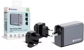 usb 65w charger - Verbatim GNC-200 GAN CHARGER 4 PORT 200W/USB A/C (EU/UK/US) - 6 nuotrauka