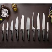 peilis - Fiskars Hard Edge vidutinis virėjo peilis, 17 cm, juodas (Black) - 2 nuotrauka