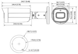 kameros namams - CAMERA HDCVI 1080P IR BULLET/HAC-HFW1200TH-I8A0360BS6 DAHUA | DH-HACHFW1200THI8A0360BS6 - 3 nuotrauka